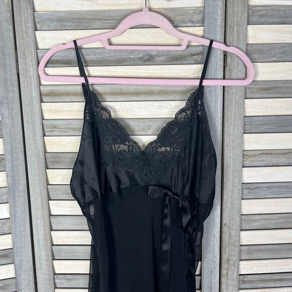 Jones New York Nightgown Lingerie Lace Maxi Slip Sheer 90s Chemise Sexy Dress - Picture 2 of 7